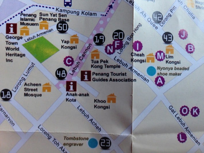 Auszug Stadtplan Penang 