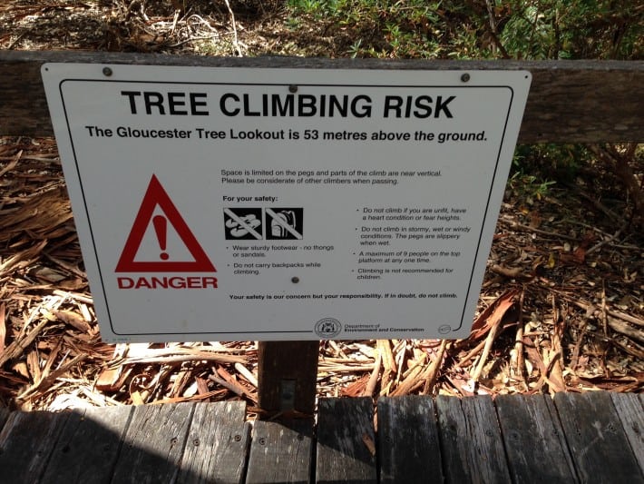 Warnhinweisschild Gloucester Tree