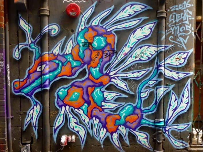 Streetart Seedrache Graffiti in Melbourne 