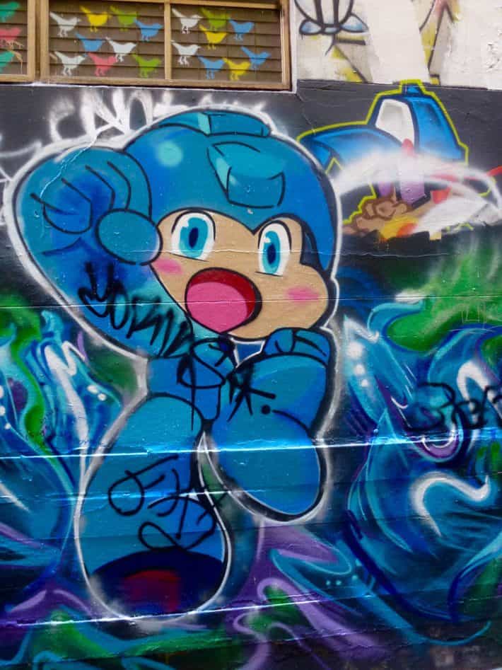 Streetart, Future, blau, Männchen, aus Melbourne