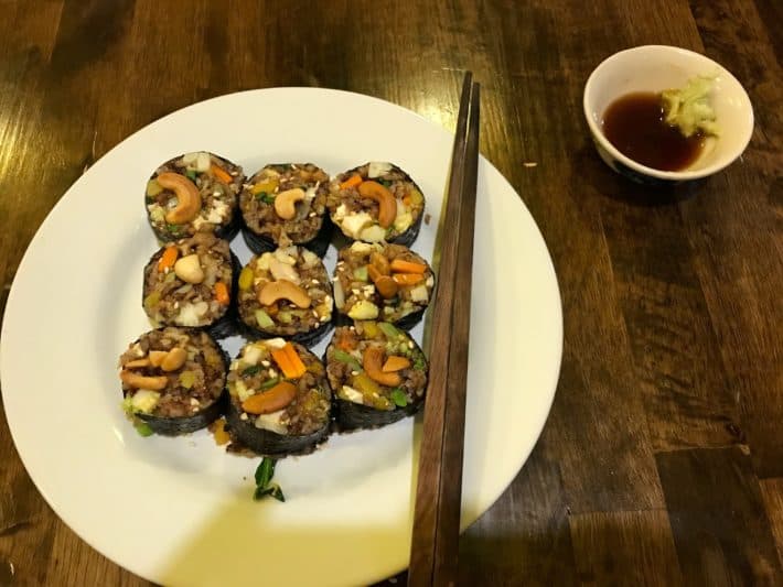 vegane Sushi, vegetraische Sushi, Chiang Mai