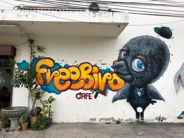 vegetarisch, vegan, Eingang, Freebird Cafe, Chiang Mai