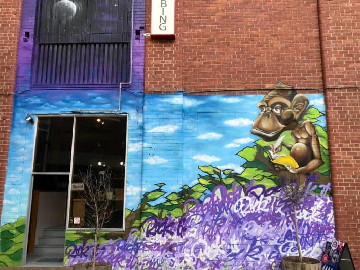 Streetart, Urbanart, Hobart, bunt, colourful, Affe, Monkey,