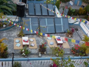 Pokhara, Dachterrasse Mt. Fuji
